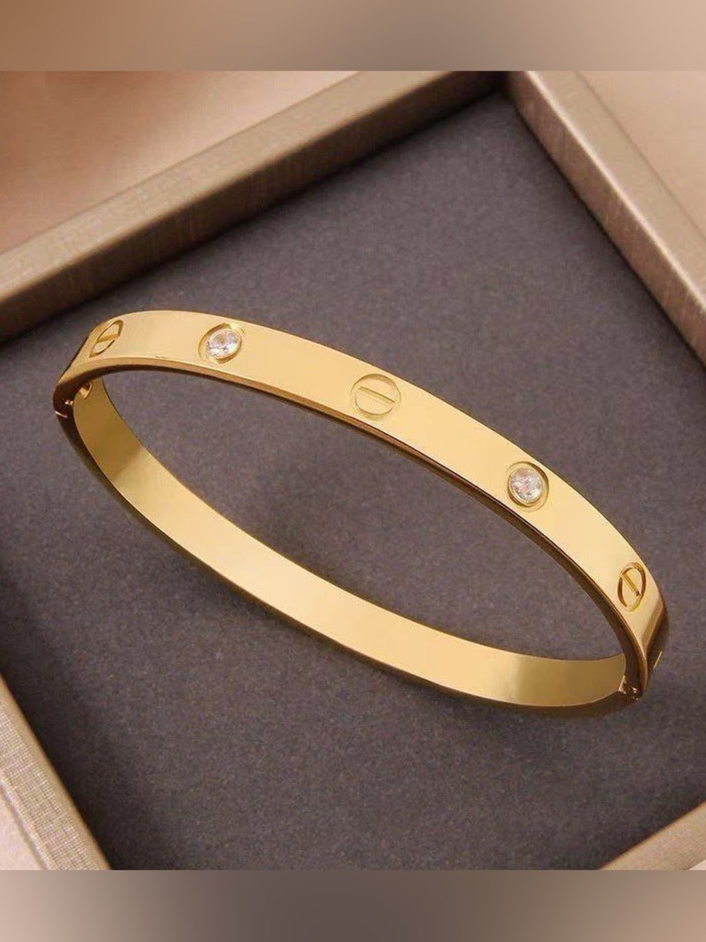 Gold Crystal Screw Bracelet